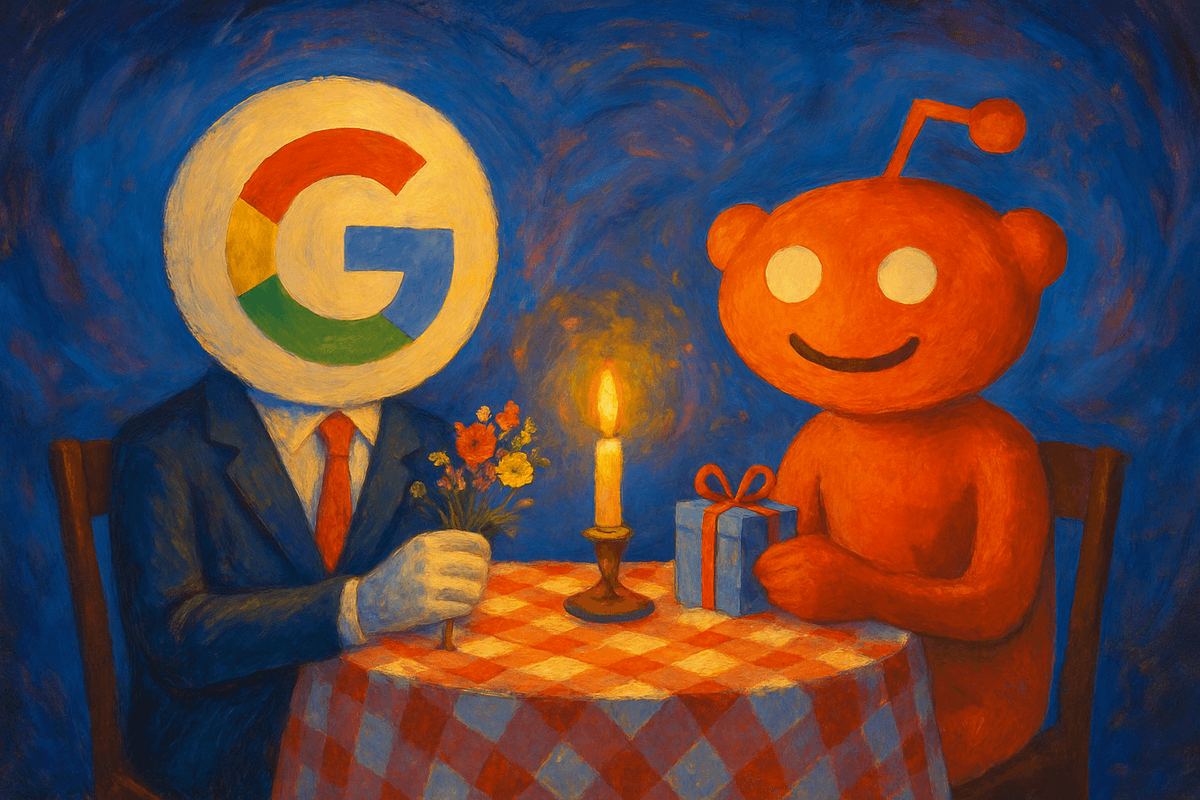 Google and Reddit on a date image