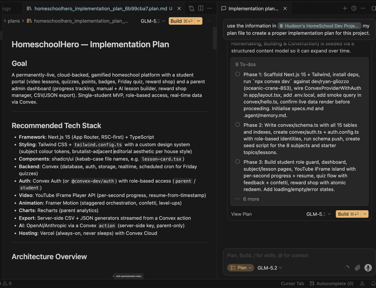 implementation plan made by GLM-5.2 model June 13th 2026